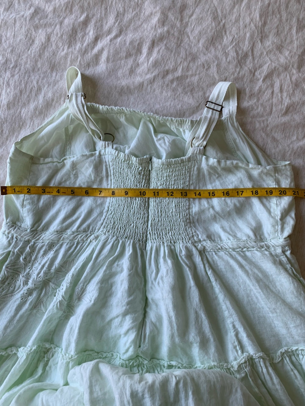 Anthropologie Pale Mint Green Eyelet Maxi Dress - Picture 14 of 16
